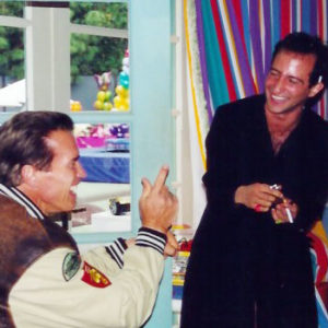 Simon Winthrop with Arnold Schwarzenegger