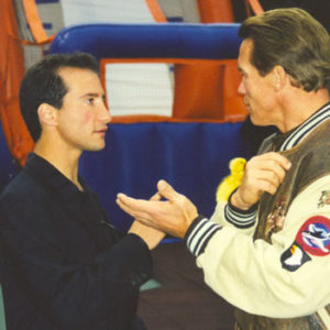 Simon Winthrop with Arnold Schwarzenegger